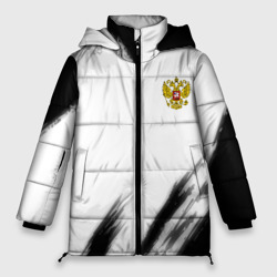 Женская зимняя куртка Oversize Russia sport черно белый