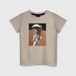 Детская футболка хлопок Котенок астронавт на луне