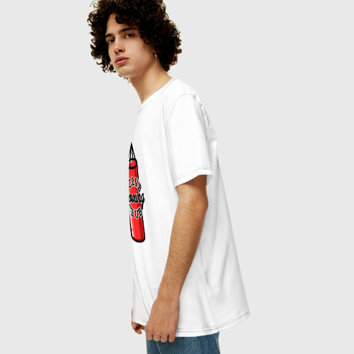 Мужская футболка хлопок Oversize с принтом Боксерский клуб, вид сбоку #3
