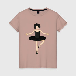Черный лебедь балерина в танце – Женская футболка хлопок с принтом купить со скидкой в -20%