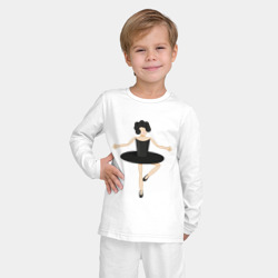 Детская пижама с лонгсливом хлопок Черный лебедь балерина в танце - фото 2
