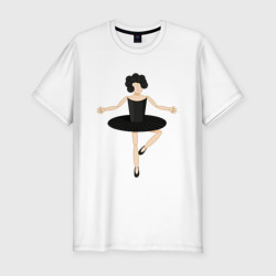 Мужская футболка хлопок Slim Черный лебедь балерина в танце