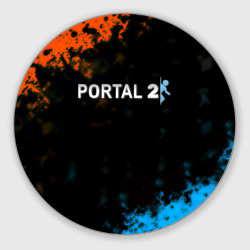 Круглый коврик для мышки Portal game