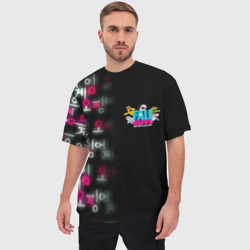 Мужская футболка oversize 3D Игра в кальмара x Fall Guys - фото 2