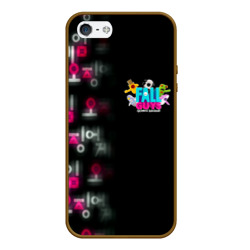 Чехол для iPhone 5/5S матовый Игра в кальмара x Fall Guys