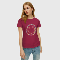 Женская футболка хлопок Nirvana - floral logo - фото 2