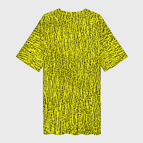 Платье-футболка 3D Паттерн жёлтый в чёрную крапинку, цвет 3D печать - фото 2