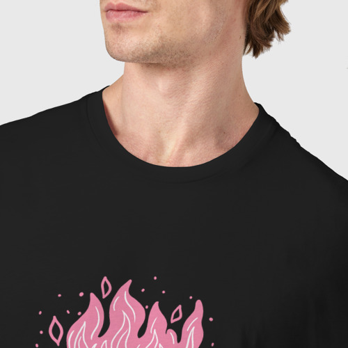 Мужская футболка хлопок с принтом Котик демон, фото #4