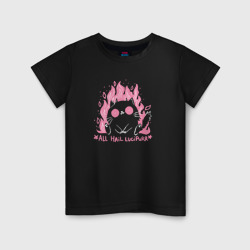 Светящаяся детская футболка Котик демон