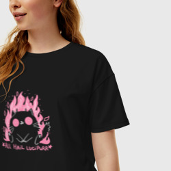 Женская футболка хлопок Oversize Котик демон - фото 2