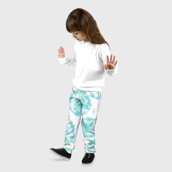 Детские брюки 3D Акварельные голубые био формы  - фото 2