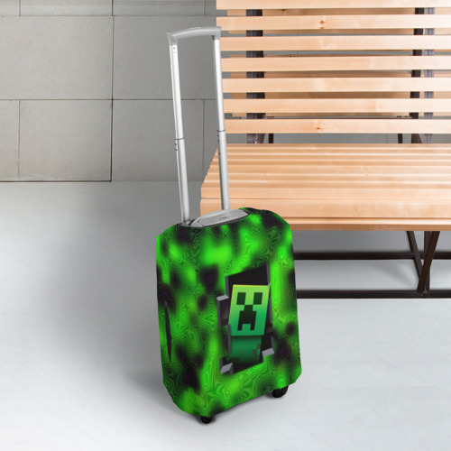 Чехол для чемодана 3D Токсичный крипер майнкрафт, цвет 3D печать - фото 3