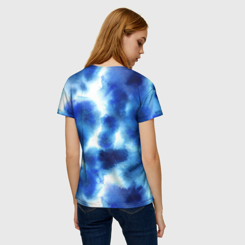 Женская футболка 3D Акварельные абстрактные пятна напоминающие космос, цвет 3D печать - фото 4