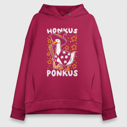 Женское худи Oversize хлопок Honkus ponkus - Untitled Goose Game