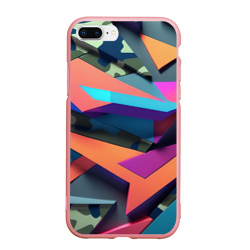 Чехол для iPhone 7Plus/8 Plus матовый Камуфляж и цветная геометрия - нейросеть 