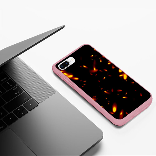 Чехол для iPhone 7Plus/8 Plus матовый Разлетающиеся искры пламени , цвет баблгам - фото 5