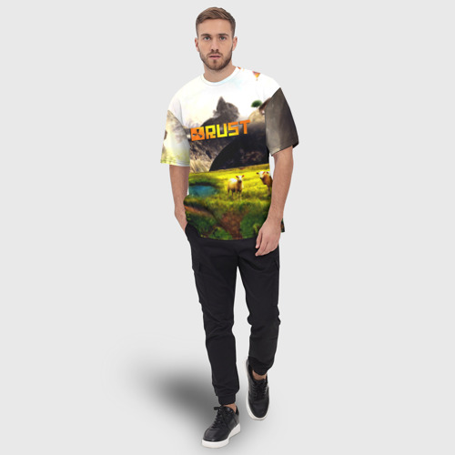 Мужская футболка oversize 3D Rust poster game, цвет 3D печать - фото 5