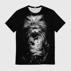 Мужская футболка 3D Кот черный хипстер