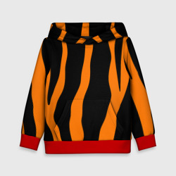 Детская толстовка 3D Тигровый узор  оранжево-черные полоски