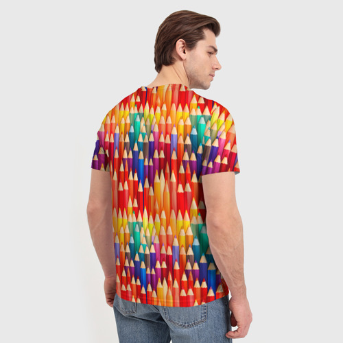 Мужская футболка 3D Цветные карандаши , цвет 3D печать - фото 4