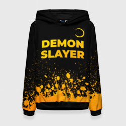 Женская толстовка 3D Demon Slayer - gold gradient: символ сверху