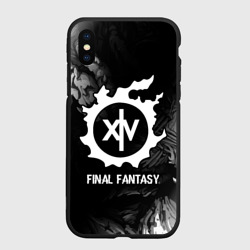 Чехол для iPhone XS Max матовый Final Fantasy glitch на темном фоне
