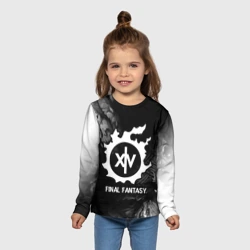Детский лонгслив 3D Final Fantasy glitch на темном фоне - фото 2