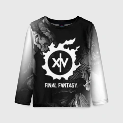 Детский лонгслив 3D Final Fantasy glitch на темном фоне