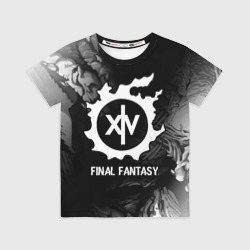 Детская футболка 3D Final Fantasy glitch на темном фоне
