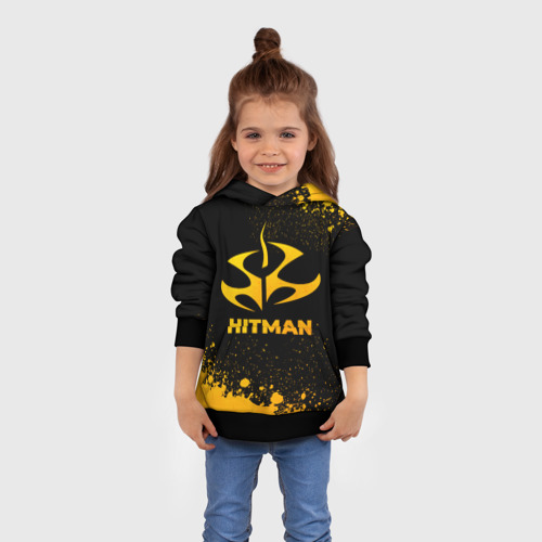 Детская толстовка 3D Hitman - gold gradient, цвет черный - фото 4