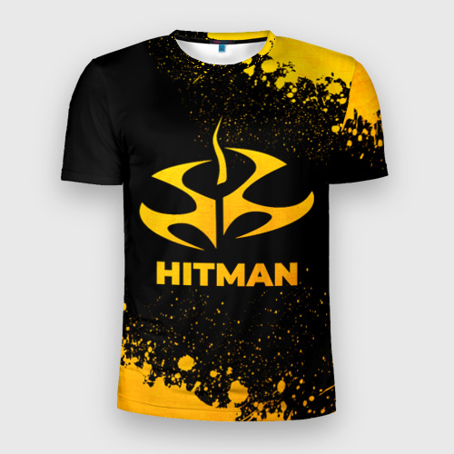 Мужская футболка 3D Slim Hitman - gold gradient, цвет 3D печать