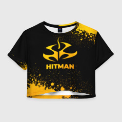 Женская футболка Crop-top 3D Hitman - gold gradient