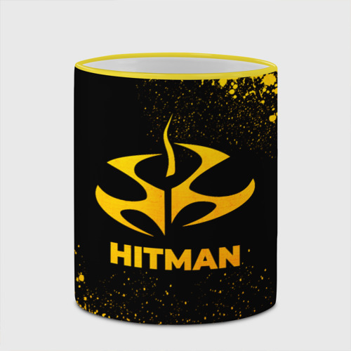 Кружка с полной запечаткой Hitman - gold gradient, цвет Кант желтый - фото 4