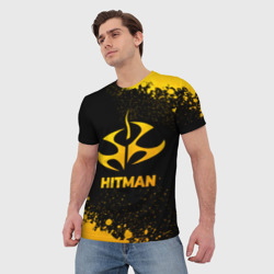 Мужская футболка 3D Hitman - gold gradient - фото 2