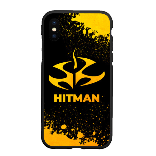 Чехол для iPhone XS Max матовый Hitman - gold gradient