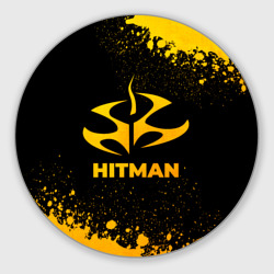 Круглый коврик для мышки Hitman - gold gradient