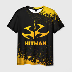 Мужская футболка 3D Hitman - gold gradient