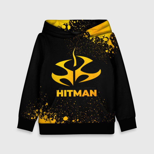 Детская толстовка 3D Hitman - gold gradient, цвет черный