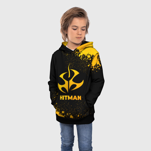Детская толстовка 3D Hitman - gold gradient, цвет черный - фото 3