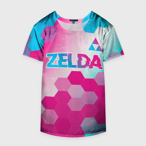 Накидка на куртку 3D Zelda neon gradient style: символ сверху, цвет 3D печать - фото 4