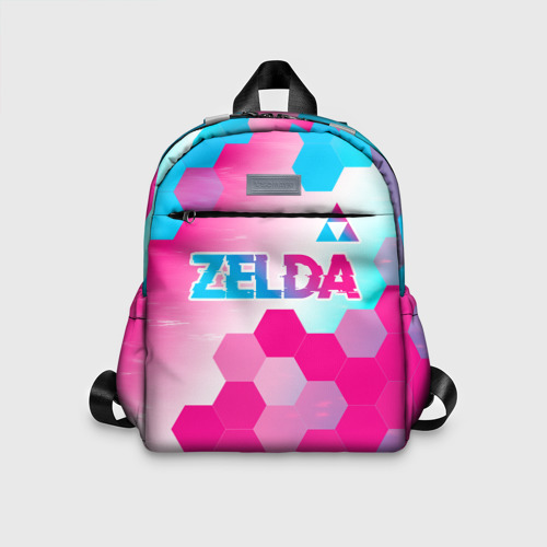 Детский рюкзак 3D Zelda neon gradient style: символ сверху