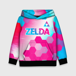 Детская толстовка 3D Zelda neon gradient style: символ сверху