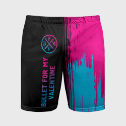 Мужские шорты спортивные Bullet For My Valentine - neon gradient: по-вертикали