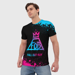 Мужская футболка 3D Fall Out Boy - neon gradient - фото 2