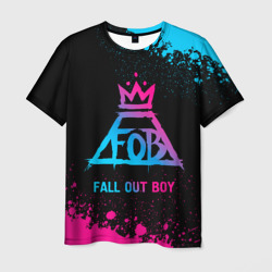 Мужская футболка 3D Fall Out Boy - neon gradient