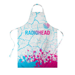 Фартук 3D Radiohead neon gradient style: символ сверху
