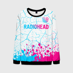 Мужской свитшот 3D Radiohead neon gradient style: символ сверху