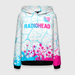 Женская толстовка 3D Radiohead neon gradient style: символ сверху