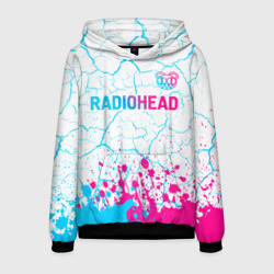 Мужская толстовка 3D Radiohead neon gradient style: символ сверху