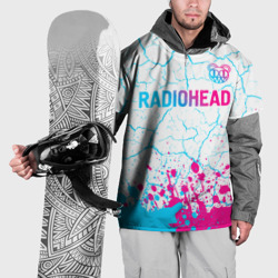 Накидка на куртку 3D Radiohead neon gradient style: символ сверху